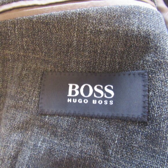 Hugo Boss Maks Wool and Linen Jacket, German Made, Size 54, Charcoal Gray, K215 - Picture 5 of 7